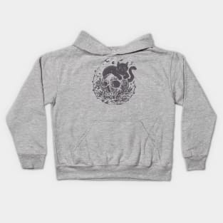 Cat On A Skull. Kids Hoodie